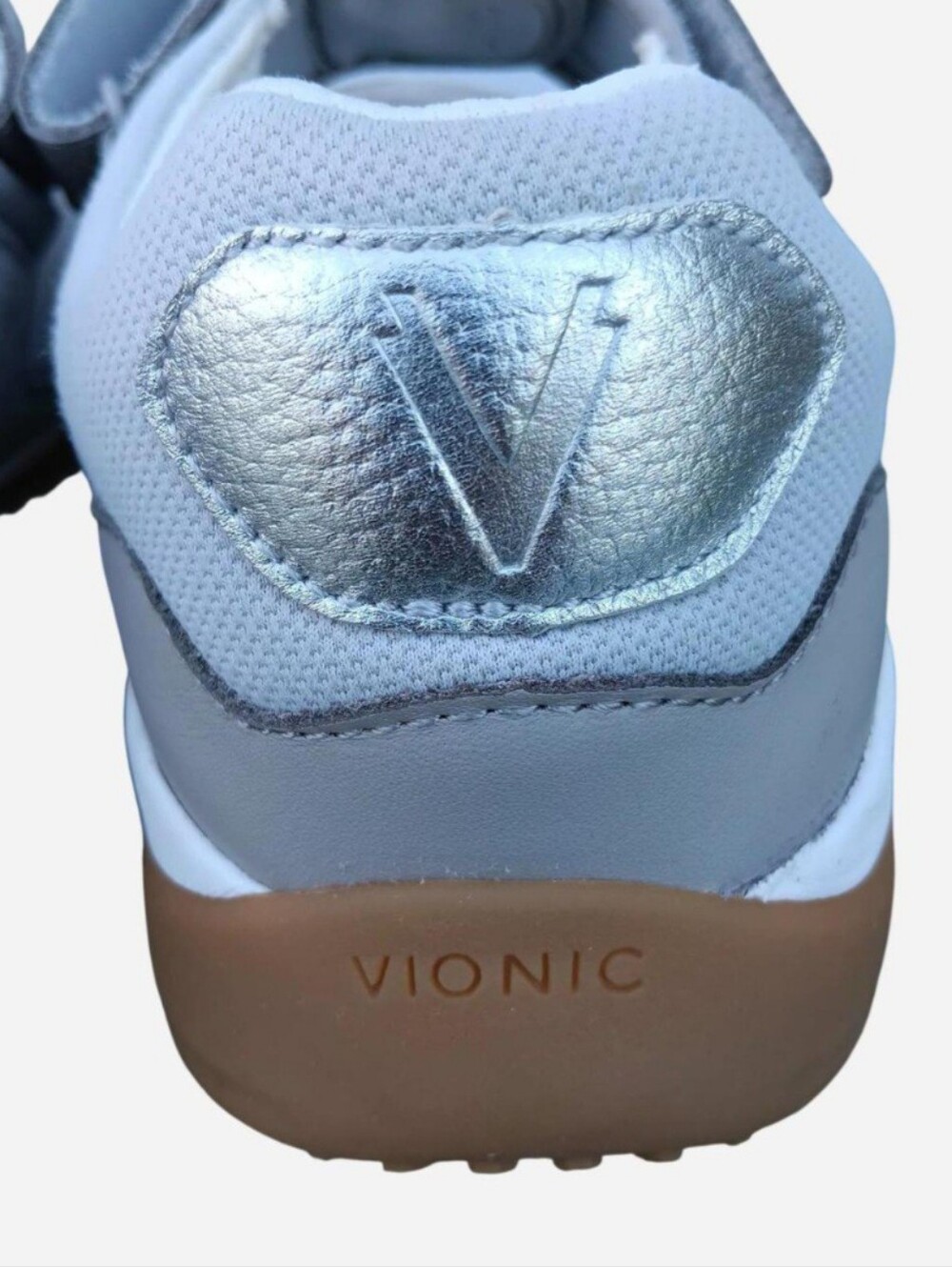 Vionic Walk Slim Giselle Mary Jane Sneakers Grey Siver Size 8 - Very Good!